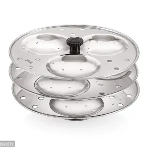 Stainless Steel 3 Plate Idli Making Plates Idli Maker Stand 12 Slot Pack Of 1
