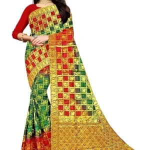 Stylish Art Silk Multicoloured Printed Saree with Blouse piece