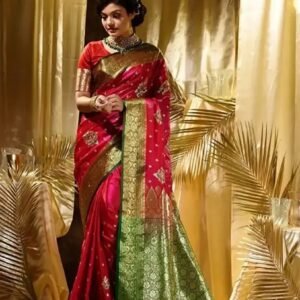 Banarasi satin silk saree with full embroidery work