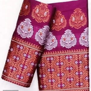 Stylish Wine Art Silk Mekhla chador With Blouse Piece For Women