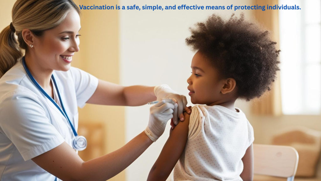 Vaccination is a safe, simple, and effective means of protecting individuals.